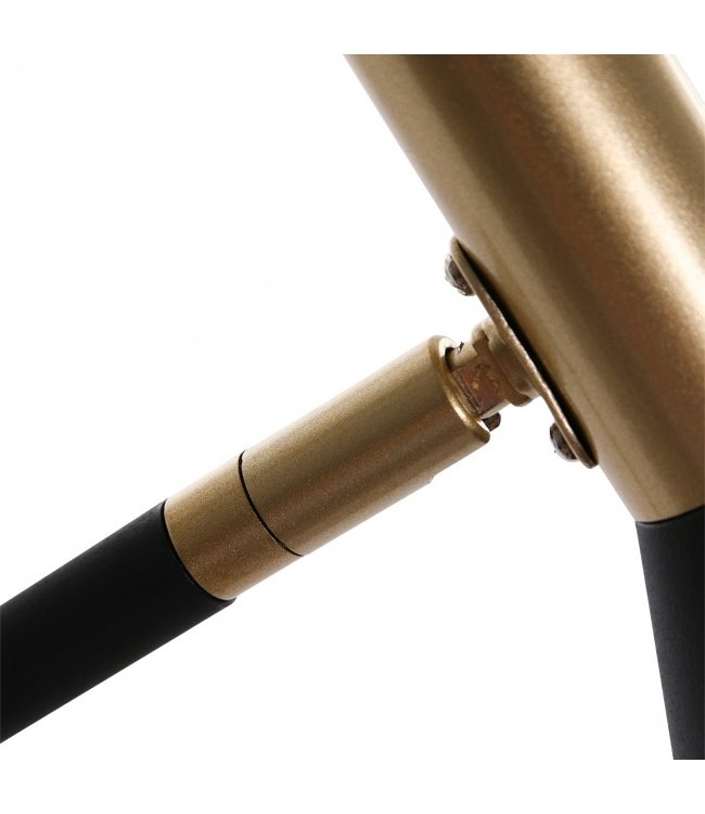 Eigentijdse, strakke trendy vloerlamp -140-Zwart/messing