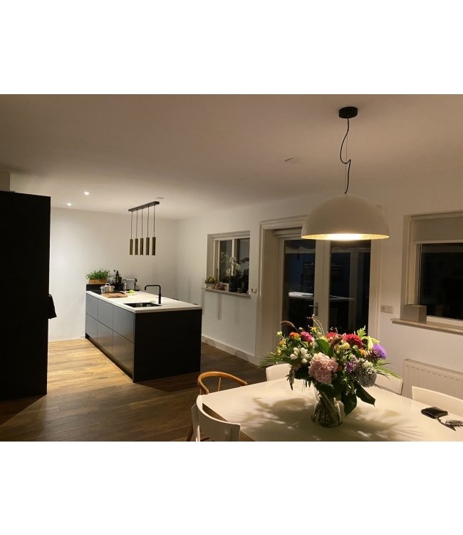 5lichts hanglamp voor boven kookeiland antiquebrass-130cm-zwart