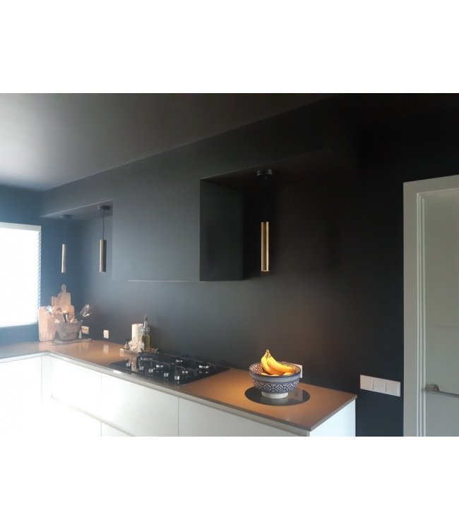 5lichts hanglamp voor boven kookeiland antiquebrass-130cm-zwart