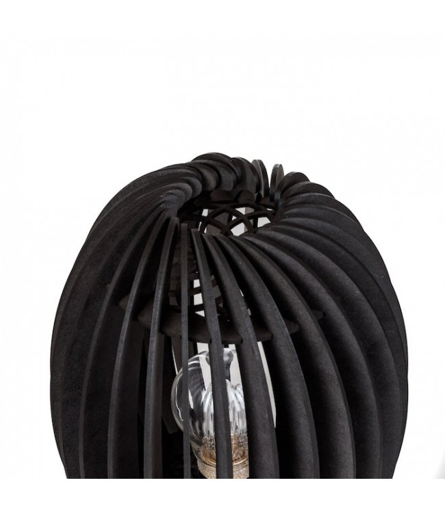 Ovaal vormige tafellamp die lichtscharkeringen vertoond -27cm- Zwart