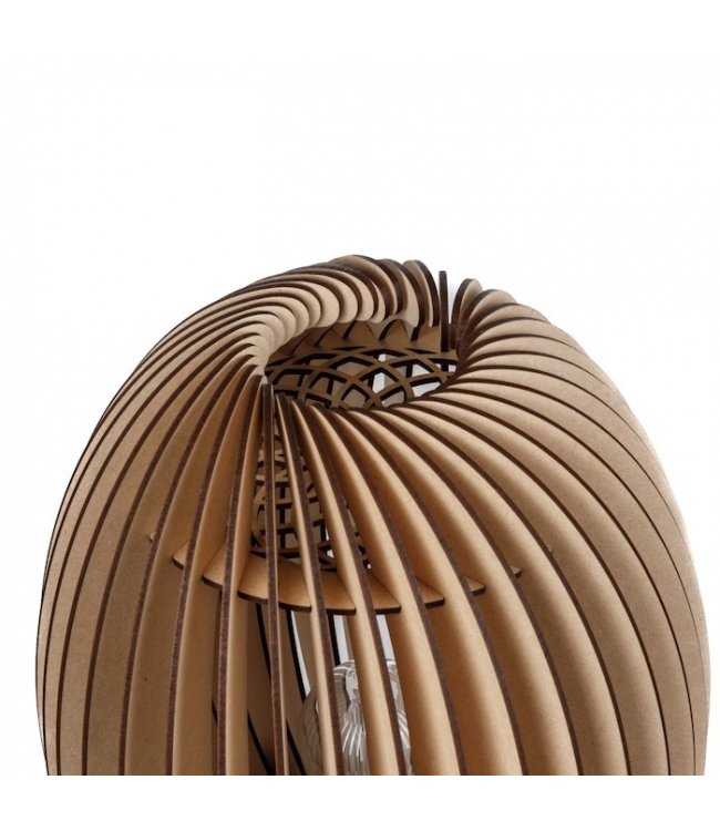 Ovaal vormige tafellamp die lichtscharkeringen vertoond -27cm- Naturel