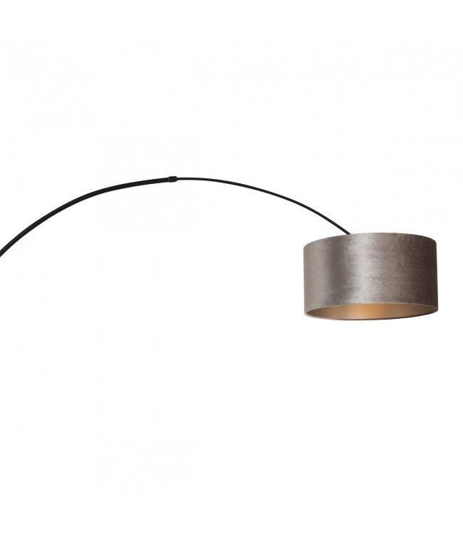 Uitschuifbare draaibare wandlamp incl kap-30cm- zilver velours