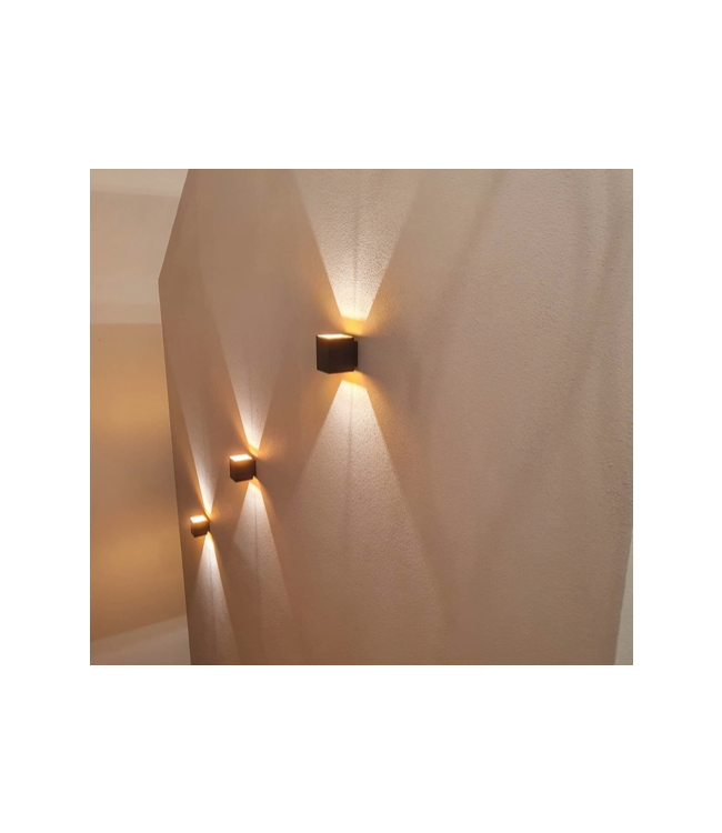 Wandlamp verstelbaar up en down light betonlook vierkant excl g9