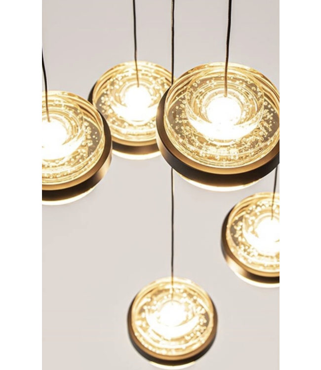 Dimbare hanglamp 3 lichts op ronde plaat