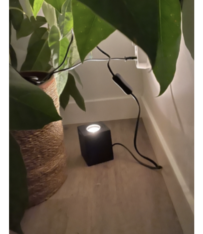 Strakke ronde grondspot -8cm- Zwart