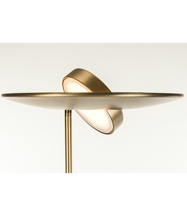 Klassieke uplighter+leesarm dim to warm met kantelbare kap