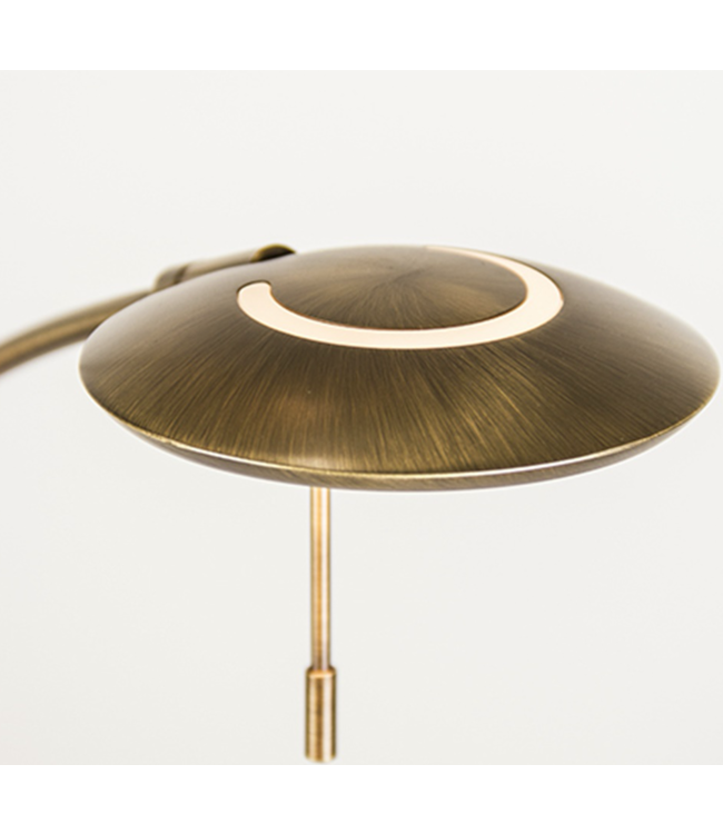 Klassieke uplighter+leesarm dim to warm met kantelbare kap
