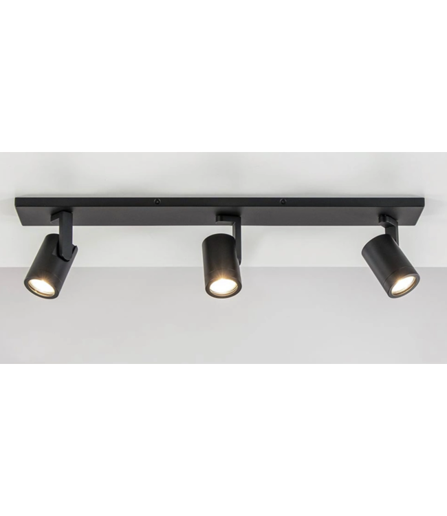 langwerpige mat zwarte 3 lichts led spot-65cm