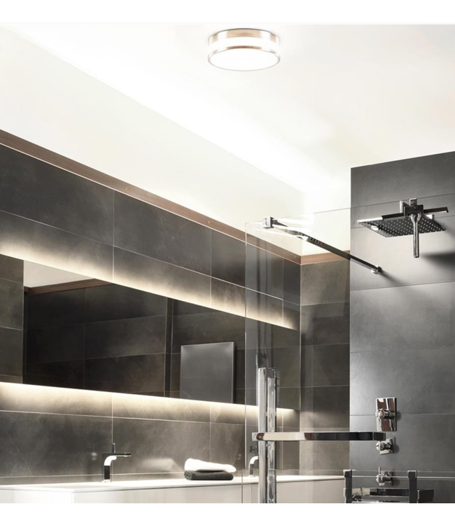 Plafondlamp met RVS randen 3 standen -26cm-