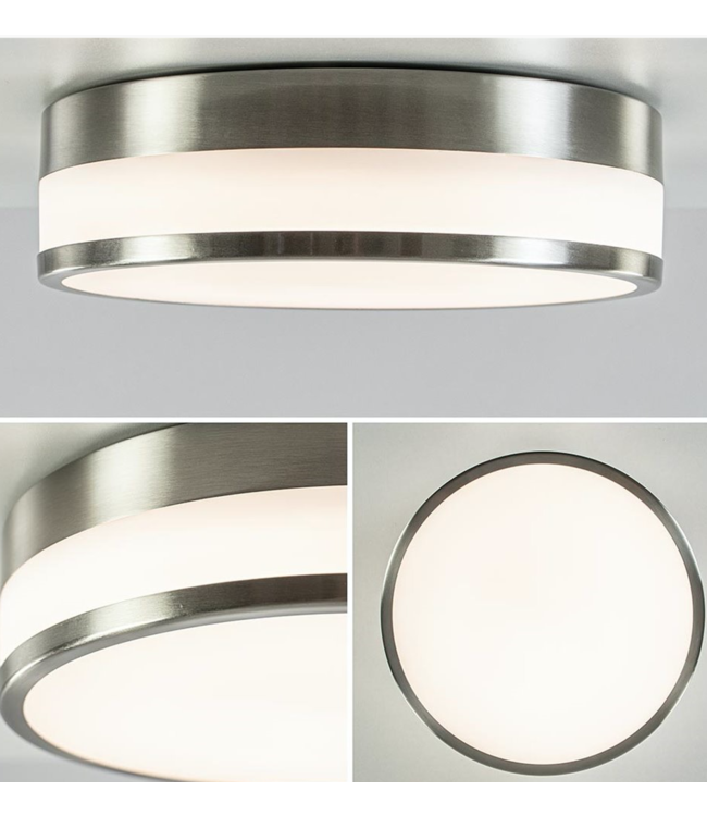 Plafondlamp met RVS randen 3 standen -26cm-