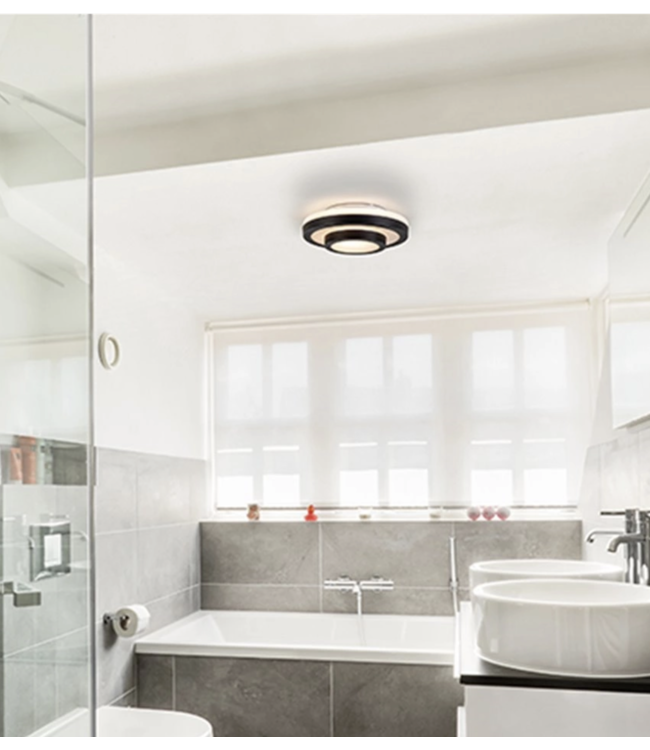 industriele zwarte badkamer/toilet lamp 2x e27 35cm