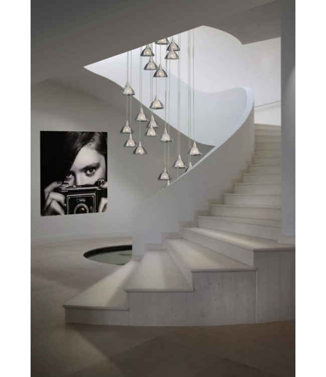 Vide lamp met ronde plaat 6lichts - 50cm-Rvs