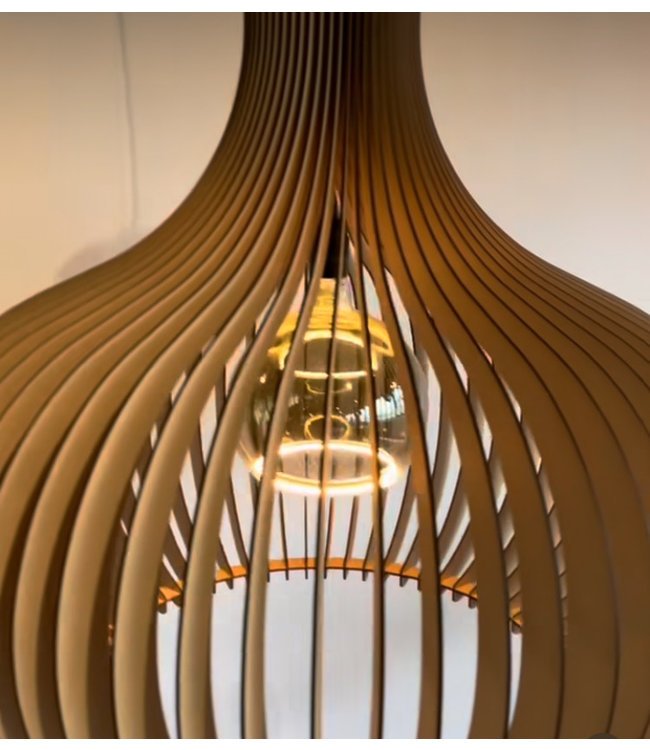Hanglamp opengewerkt hout-60cm-naturel
