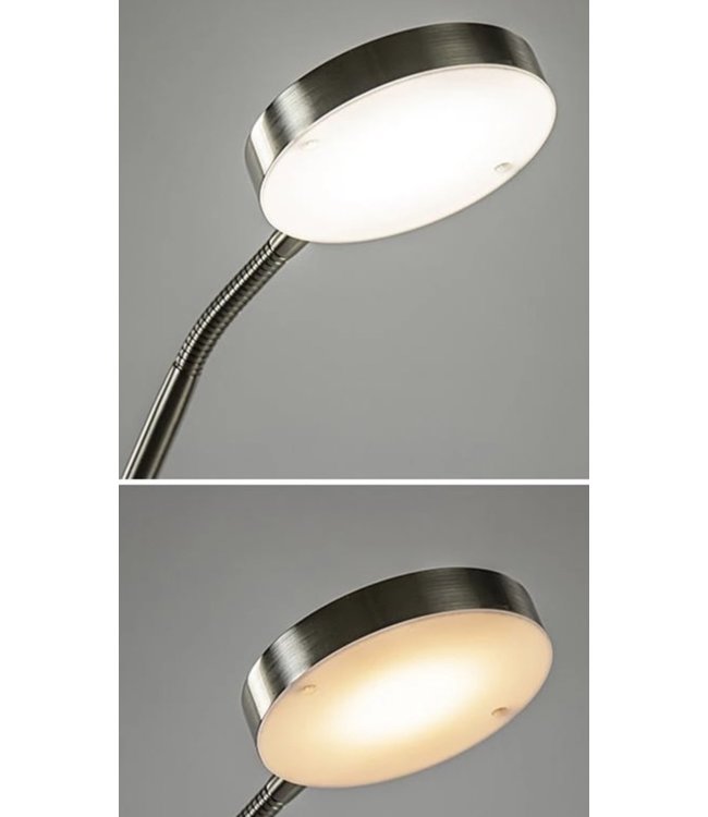 Oplaadbare accu leeslamp dimbaar-rvs-H135