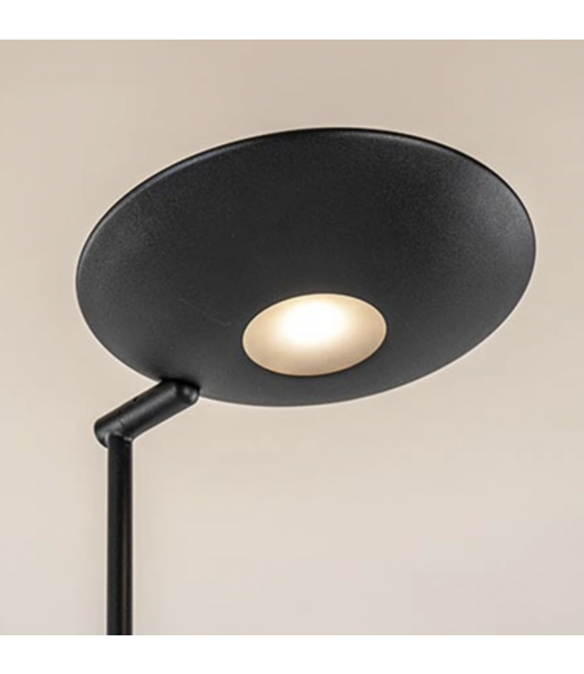 Uplight DTW 24 W LED + 6 W LED Leesarm Mat Zwart+dim to warm