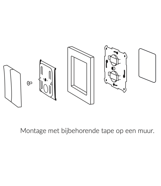 Draadloze pulsdrukker, enkele en dubbele wipschakelaar