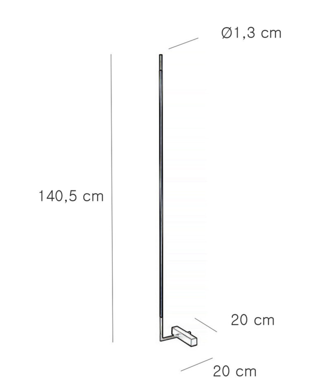 Strakke vloerlamp goud