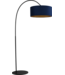 Licht & Accessoires Zwarte korte booglamp met een dark bleu velours kap