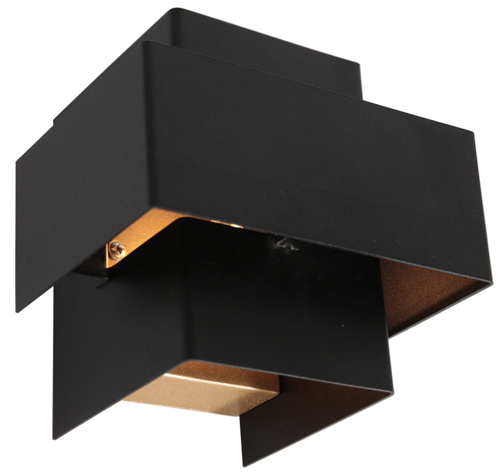 Reusachtig Claire fusie Moderne strakke wandlamp zwart met goud van binnen 13cm - Licht &  Accessoires