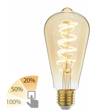 Highlight Schakelbare gold led lamp e27 rustiek