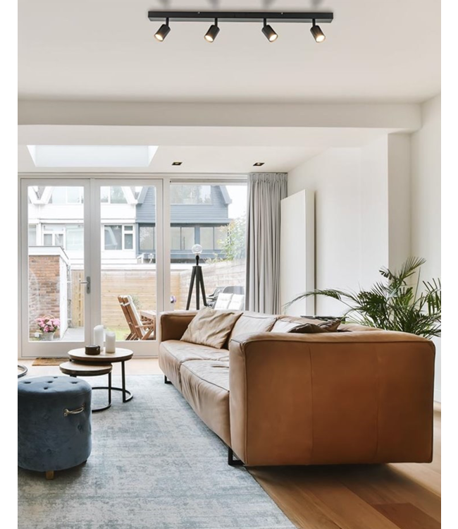 Maatwerk spot 4lichts spots verstelbaar -100cm- mat Zwart