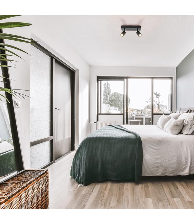 stijlvolle zwarte spot 2lichts-40cm-zwart