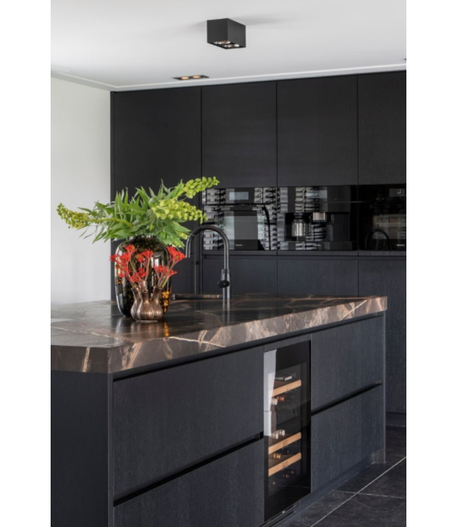 Rechthoekige opbouw kantelbare 2lichts spot-25cm-zwart