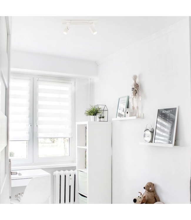 Langwerpige 2 lichts spot mat wit-40cm