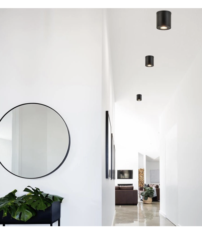 Ronde kantelbare opbouw spot 1 licht-10cm-wit