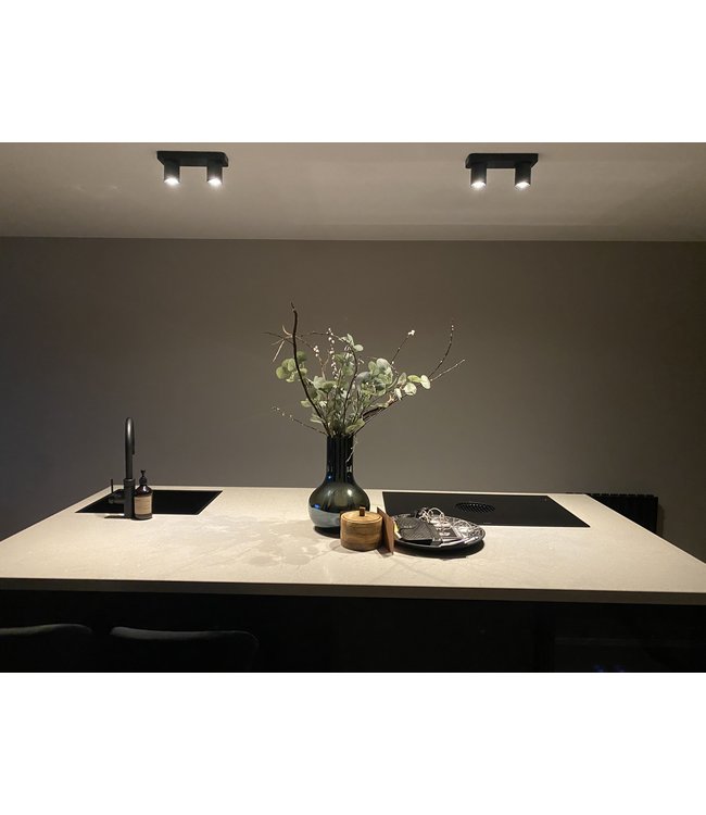 strakke 2 lichts spot zwart megano