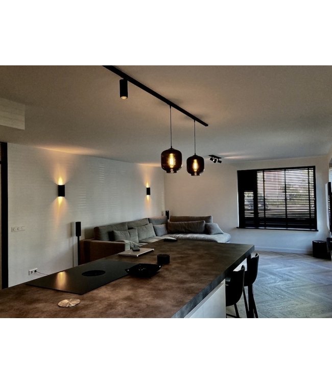 langwerpige mat zwarte 3 lichts led spot-65cm