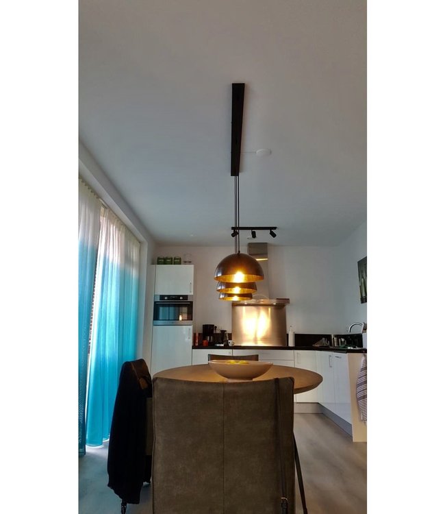 langwerpige mat zwarte 3 lichts led spot-65cm