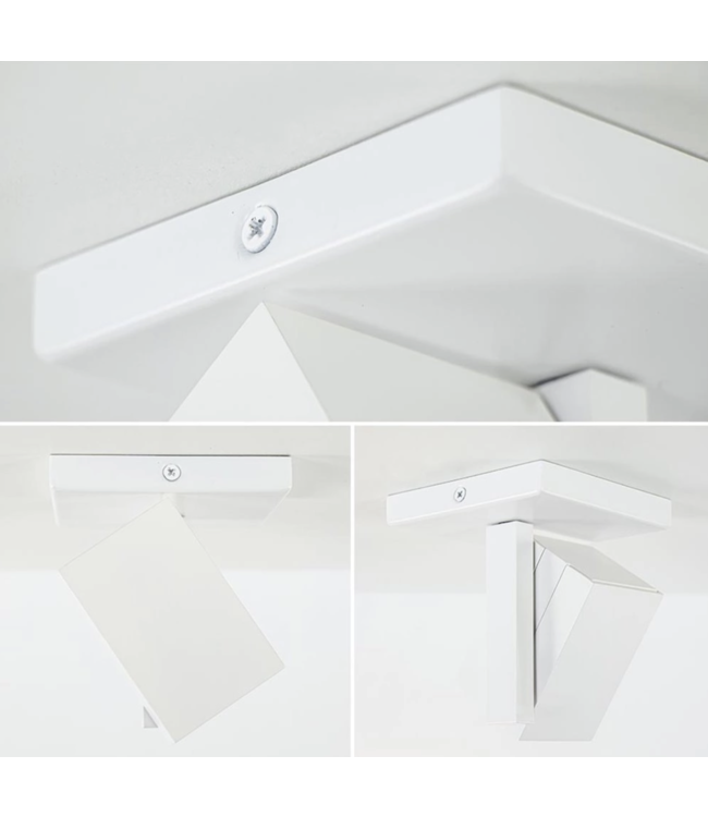 Strak mat witte langwerpige 3 lichts led spot-65cm