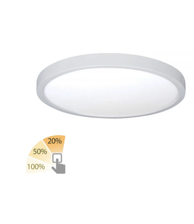 Mooie platte plafondlamp wit middel