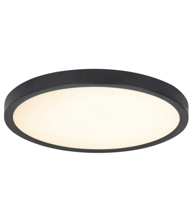 Mooie platte plafondlamp groot zwart 44,5cm