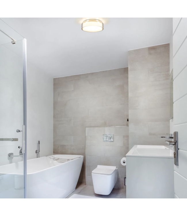 plafondlamp met drie standen licht-28cm-chroom-smokewit