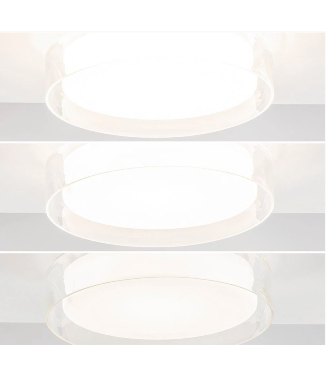 plafondlamp IP 44 met drie standen licht-35cm-chroom-wit