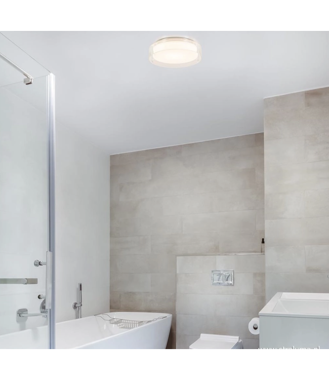 plafondlamp IP 44 met drie standen licht-28cm-chroom-wit