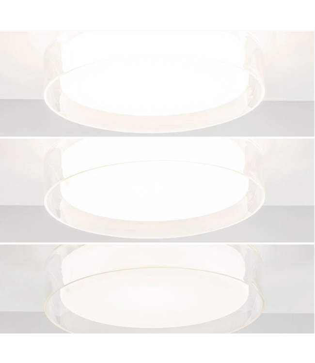 plafondlamp IP 44 met drie standen licht-28cm-chroom-wit