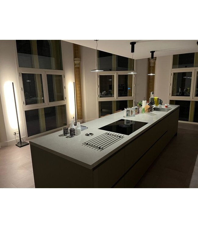 minimalistische strakke vloerlamp geborsteld rvs led met dimmer