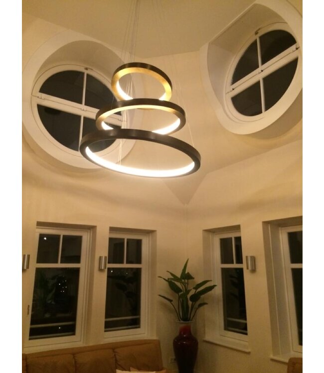 Design LED videlamp cirkelvormig -70cm-50cm- Antique brass