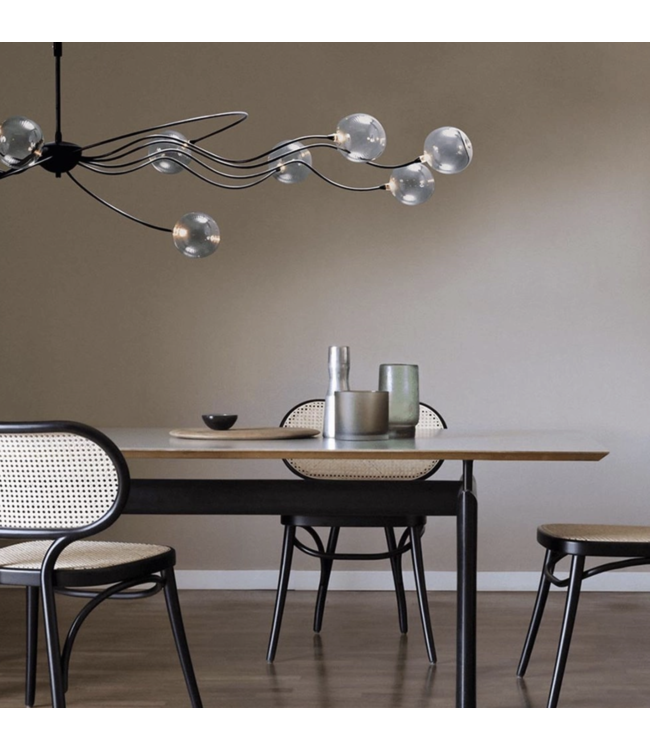 Industrieele Romantische LED hanglamp-180-zwart