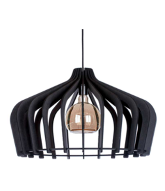 Hanglamp Crown opengewerkt 50 cm zwart