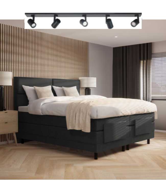 Spot Halo Zwart 5 lichts