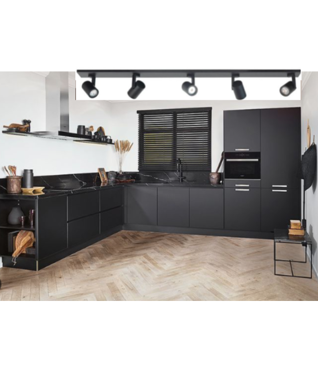 Spot Halo Zwart 5 lichts