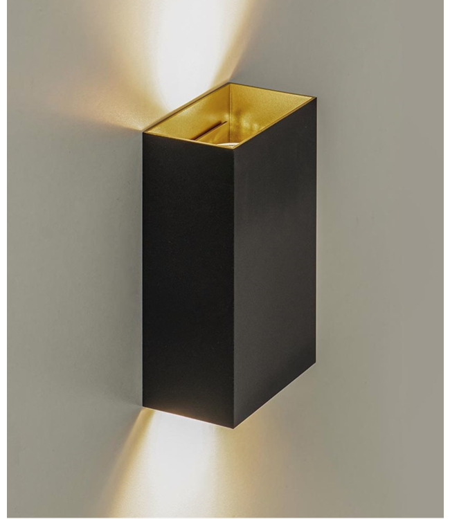 Eros Wandlamp Up en Down Zwart/Goud