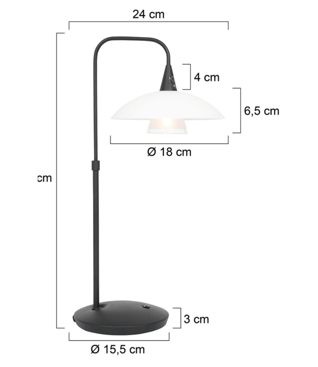 Tafellamp Tallerken Zwart