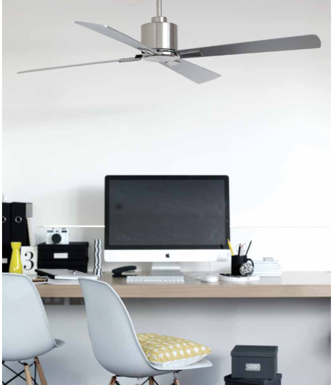 Super stille 3blads ventilator met afstandsbediening -127cm-RVS