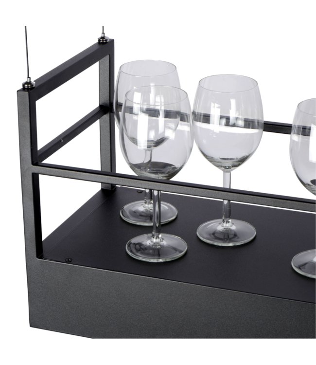 Zwarte Kookeiland hanglamp display