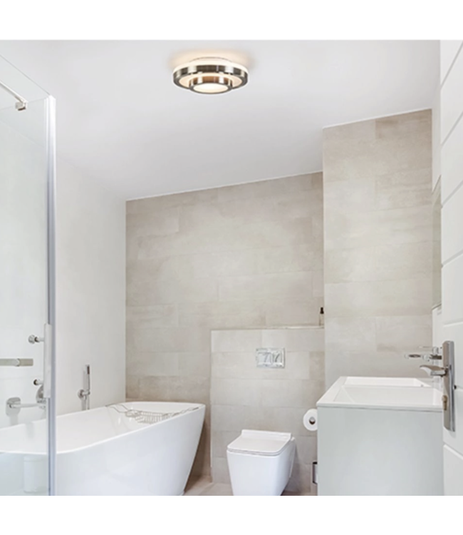 industriele RVS badkamer/toilet lamp 26cm